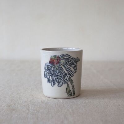 Small hand-painted ceramic cup "Daisy"