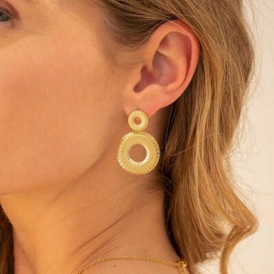 Makillana earrings - textured double circle