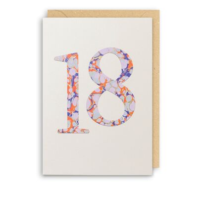 Carte d'anniversaire 18 en marbre