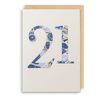 Marble 21 Birthday Card