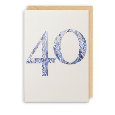 Marble 40 Birthday Card