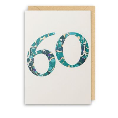 Carte d'anniversaire 60 en marbre