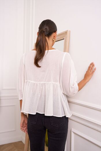 Blouse Marie en coton léger & dentelle - CK08206 4