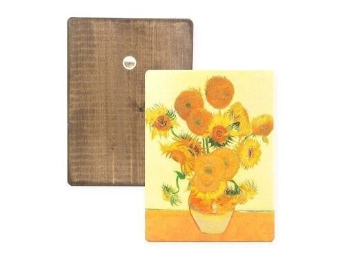 Reproduction on ecological wood, 30x19cm, Sunflowers, van Gogh