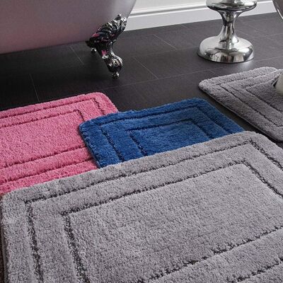 Lisa Two Piece Bath Mat & Toilet Mat Set - Non-Slip, Super Soft