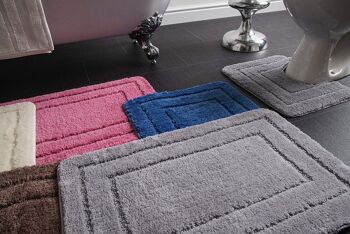 Ensemble tapis de bain et tapis de toilette Lisa deux pièces - antidérapant, super doux 1