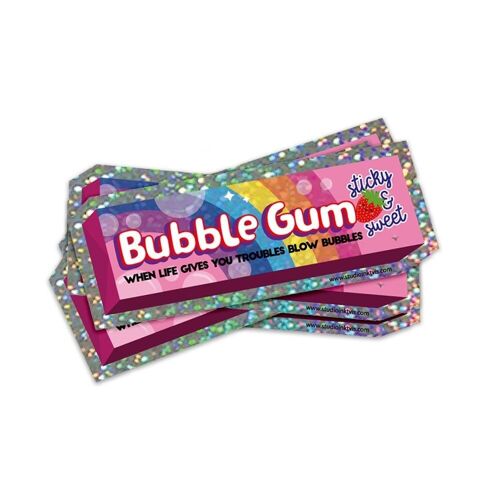 Glitter sticker Bubblegum with rainbow