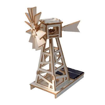 Large Wind Pump Wooden Toy Solar Kit