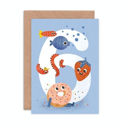 Crazy Critters Age Six Greeting Card
