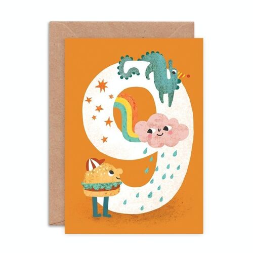 Crazy Critters Age Nine Greeting Card