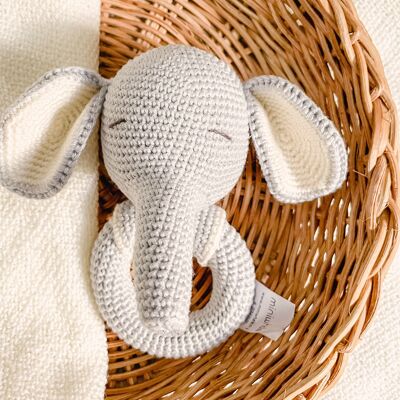 Crochet Elephant Rattle / UKCA-CE Certified