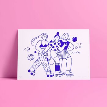 Roller Skater Girls // Risograph A5 3