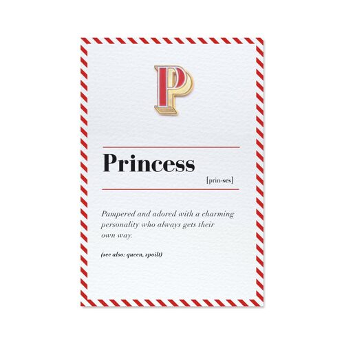P/Princess Pin Badge and Card