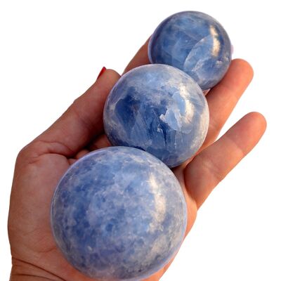 Sfera di cristallo di calcite blu (40 mm - 60 mm)