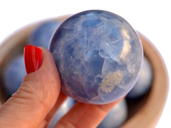 Sphère de cristal de calcite bleue (40 mm - 60 mm) 7
