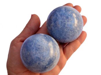 Sphère de cristal de calcite bleue (40 mm - 60 mm) 8