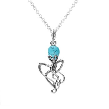 Magnifique Collier Pieuvre Turquoise