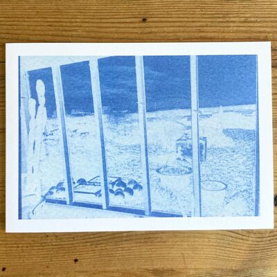 „Blick vom Sonnenzimmer“ Derek Jarman Blue Grußkarte