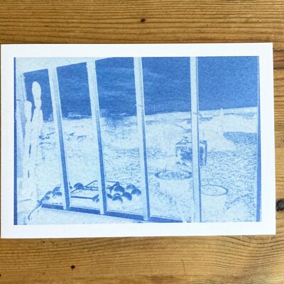 „Blick vom Sonnenzimmer“ Derek Jarman Blue Grußkarte