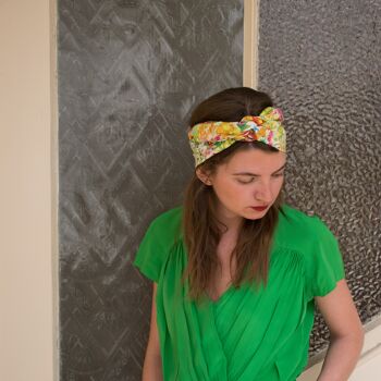 Headband et ceinture Joséphine modèle tapisserie turquoise 5