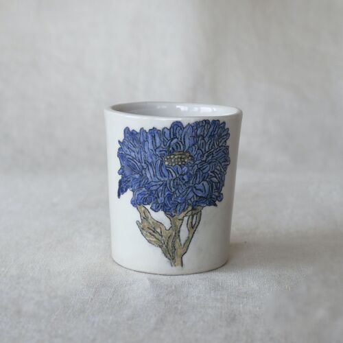 Tasse en céramique peinte à la main "Fleur Blanche"