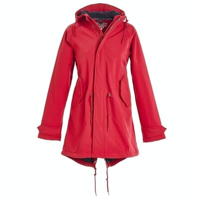 Short coat made of soft shell - red