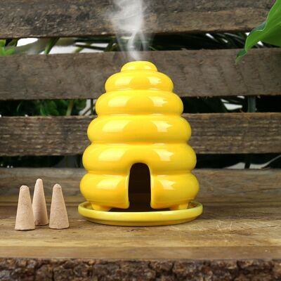 Ceramic beehive incense burner