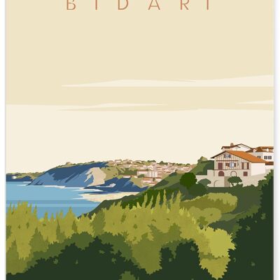 Illustration poster of the city of Bidart