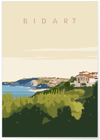 Affiche illustration de la ville de Bidart 1