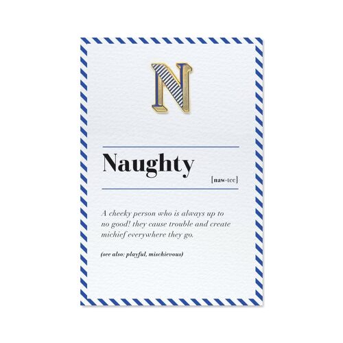 N/Naughty Pin Badge and Card