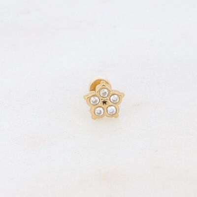 Piercing – durchbrochene Blume und 5 Zirkoniumoxide