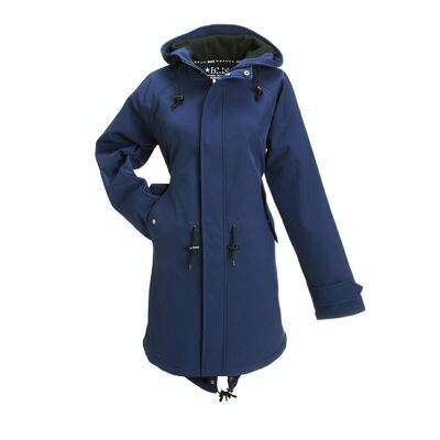 Cappotto corto realizzato in soft shell - marino