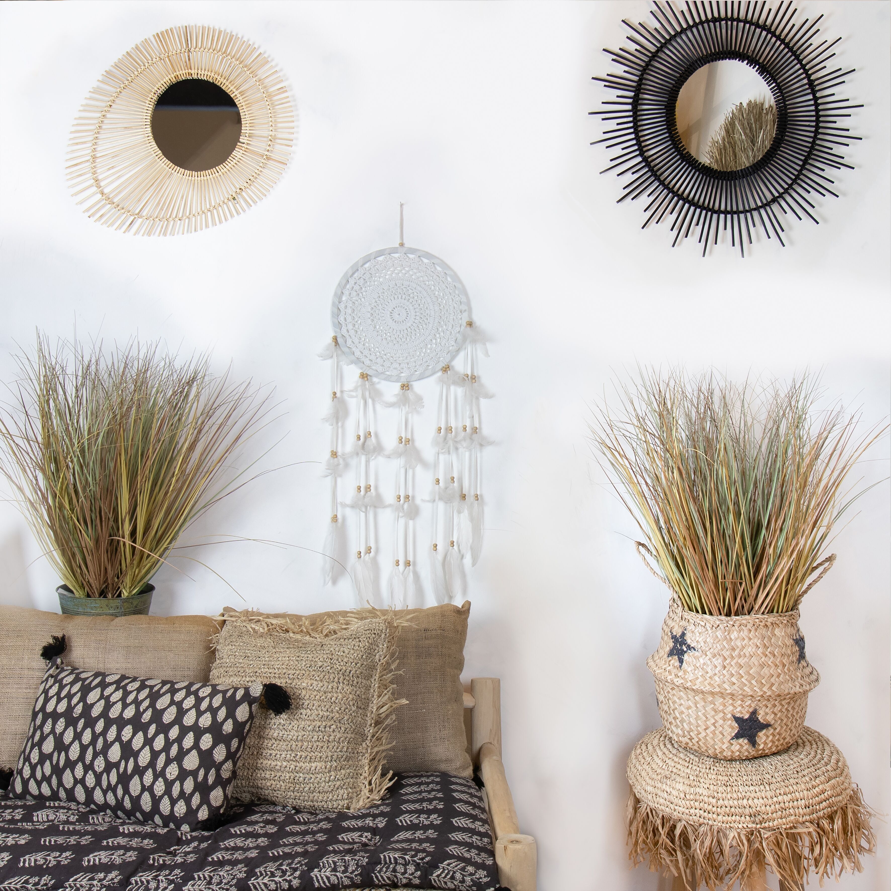 ACCACCIASOGNI IN PIUME E COTONE BIANCO DIAMETRO 33CMX100CM POKANA