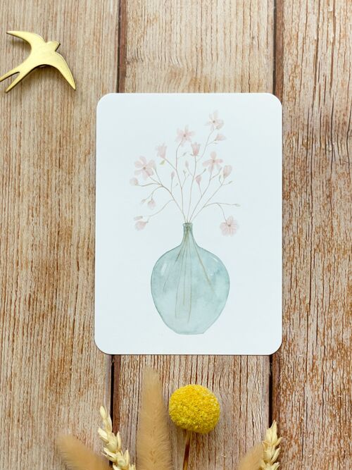 Carte bouquet magnolias dame Jeanne - avec enveloppe