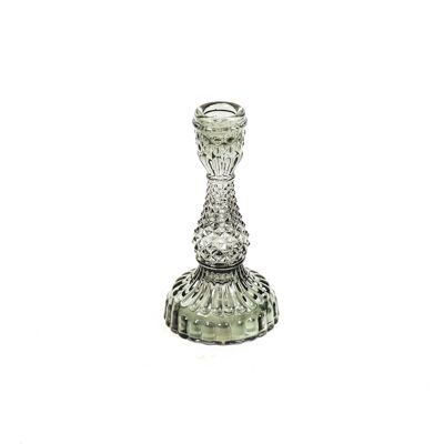 Kerzenhalter aus HV-Glas – Smokey – 8,5 x 16 cm
