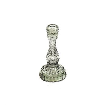 Bougeoir en Verre HV - Fumé - 8.5x16cm 1