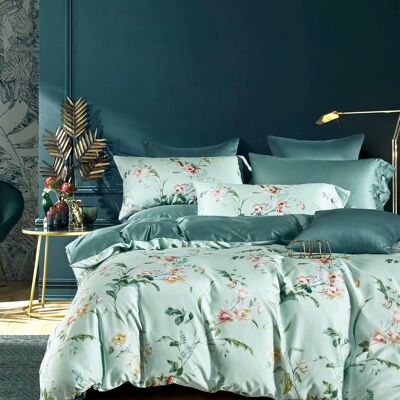 Bed linen 100% cotton of excellent quality, green