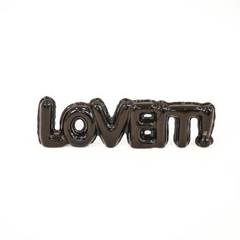Ornement de ballon HV "Je l'aime !" - 33,5x3,5x10 cm - Noir 1
