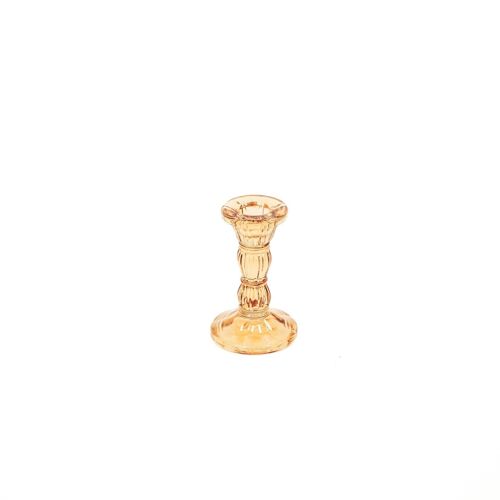 HV Glass Candleholder - Amber - 6.5x10.5cm