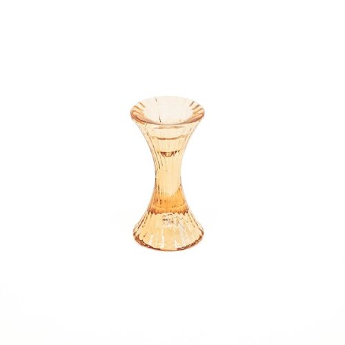 HV Glass Candleholder - Amber - 7x13cm