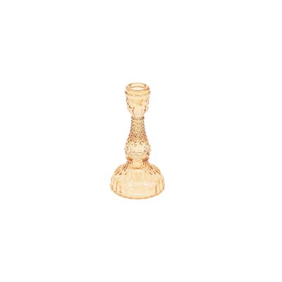 HV Glass Candleholder - Amber - 8.5x16cm