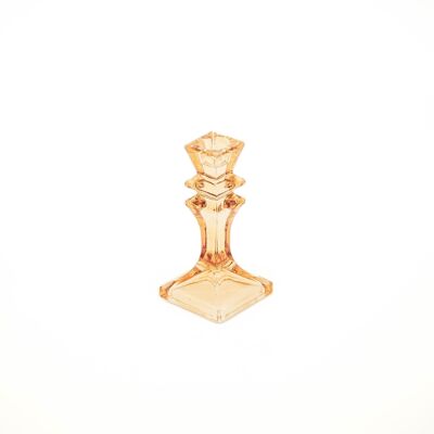 HV Glass Candleholder - Amber - 8x15.5cm