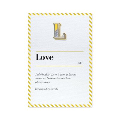 L/Love Pin Badge and Card