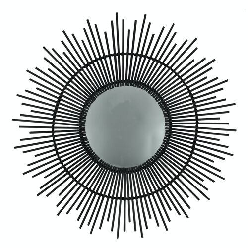 MIROIR EN BAMBOU NOIR DIAMETRE 61CM INCA