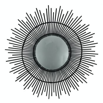 MIROIR EN BAMBOU NOIR DIAMETRE 61CM INCA 1