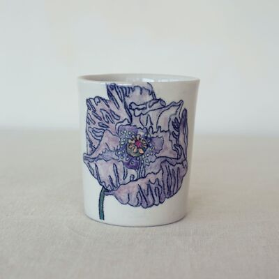 Taza de cerámica pintada a mano "Violeta"