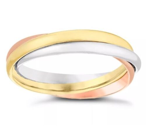 9ct 3 Colours Gold Russian Wedding Ring - 2mm Each