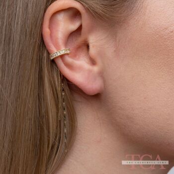 Longue chaîne en cristal en forme de C gland non piercing cartilage oreille grimpeur oreille manchettes 1