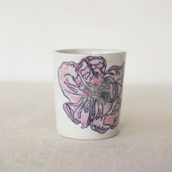 Tasse en céramique peinte à la main "Fleur Rose" 3