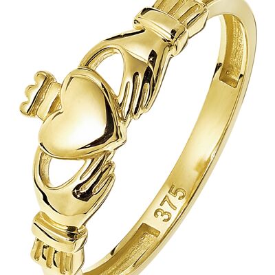 Claddagh-Ring aus 9 Karat Gelbgold